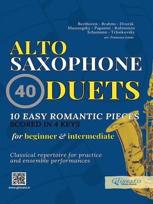 cover image of Alto Saxophone Duets Book--10 Easy Romantic Pieces scored in 4 keys